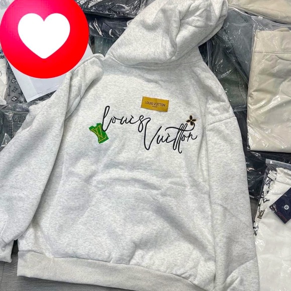 Hoodie Cotton fleece loose fit puff sleeves Luxury 2-layer hat - Picture 1 of 1